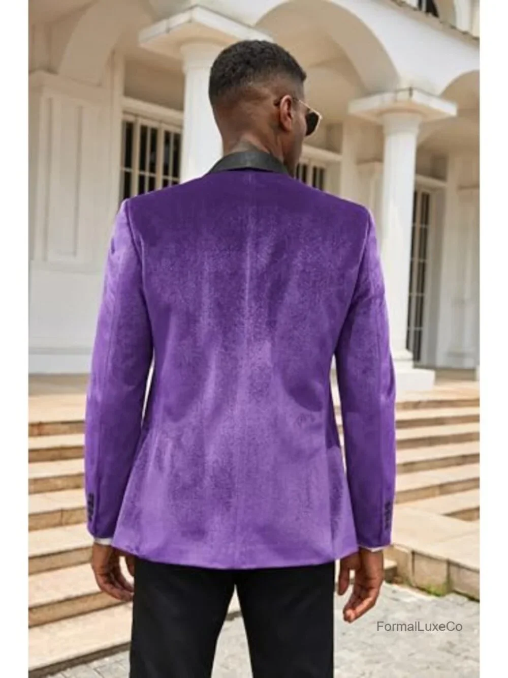 Men's Velvet Tuxedo One Button Jacket Dinner Prom Wedding Blazer